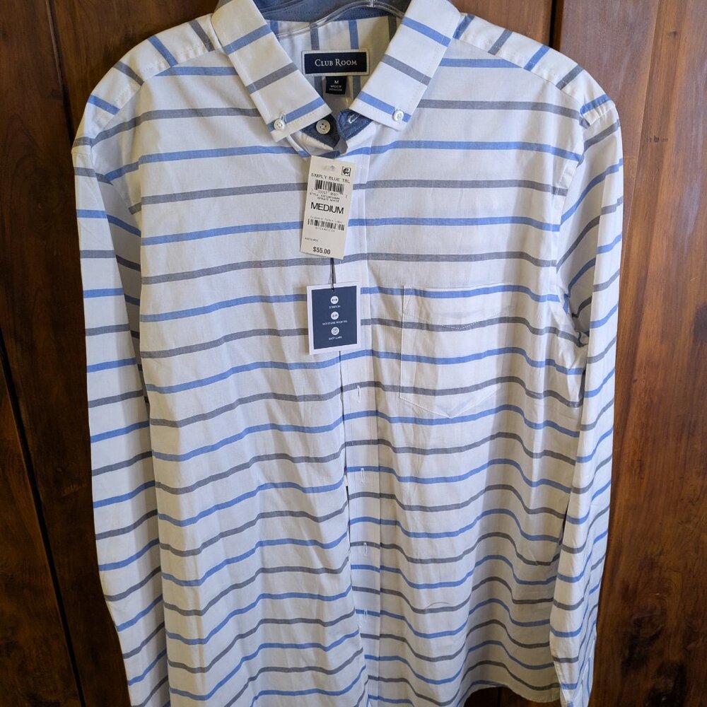 Men's long-sleeved button-down dress shirt